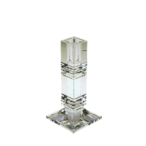 Kerzenhalter Crystall klar Glas eckig 18 cm