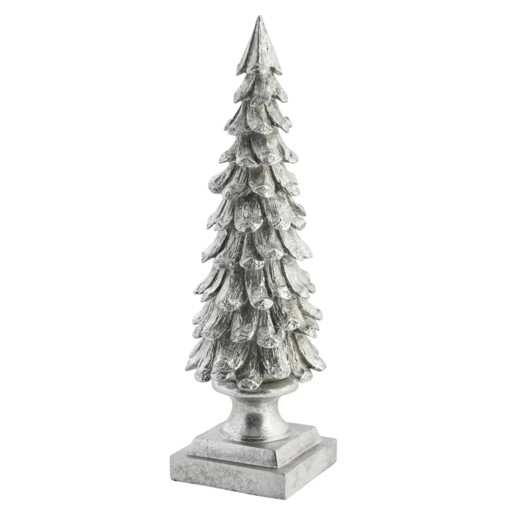 Deko Tannenbaum Weihnachtsbaum silber antik 34 cm