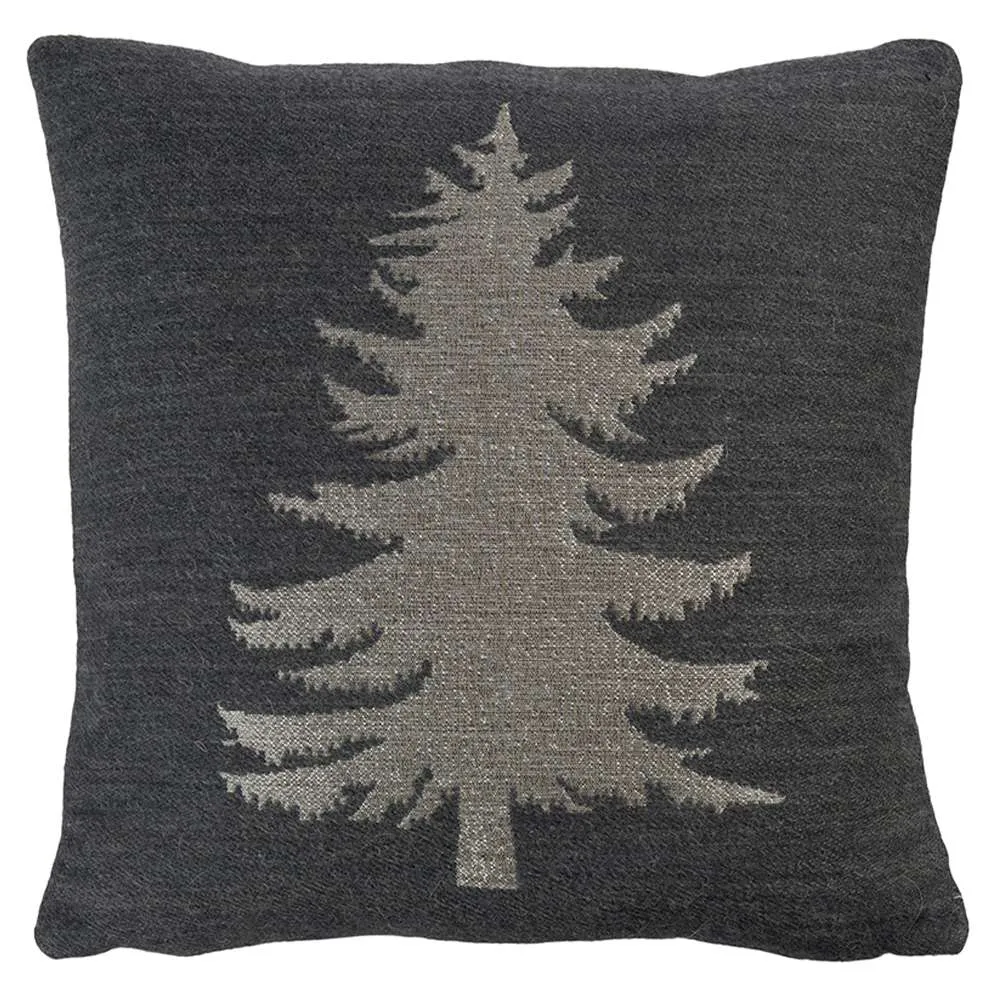 Kissenhülle Tannenbaum grau anthrazit silber 45 cm