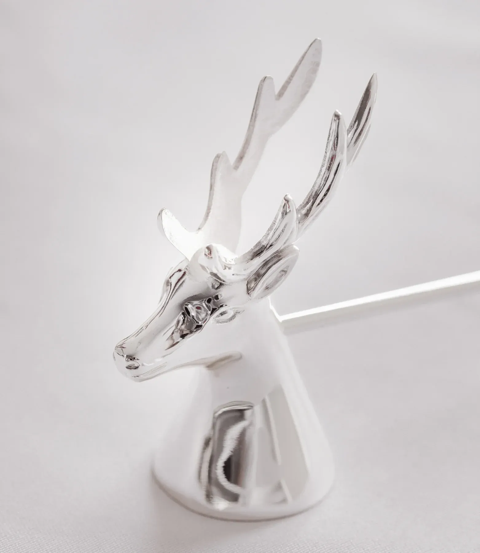 Kerzenlöscher Hirsch Flammentöter silber Länge 26 cm – Bild 3