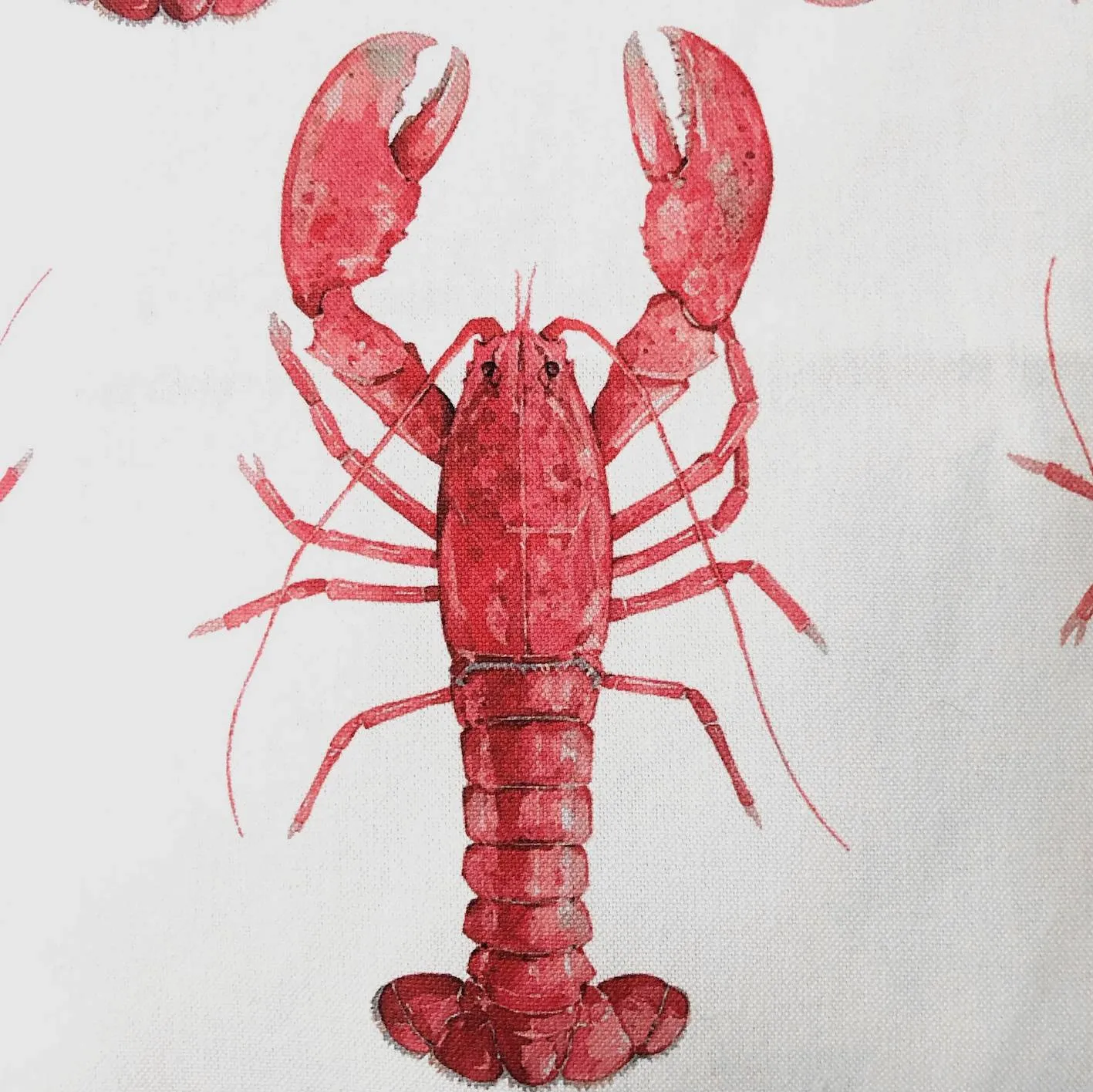 Deko-Kissen Lobster Hummer Korallen-rot weiß – Bild 2