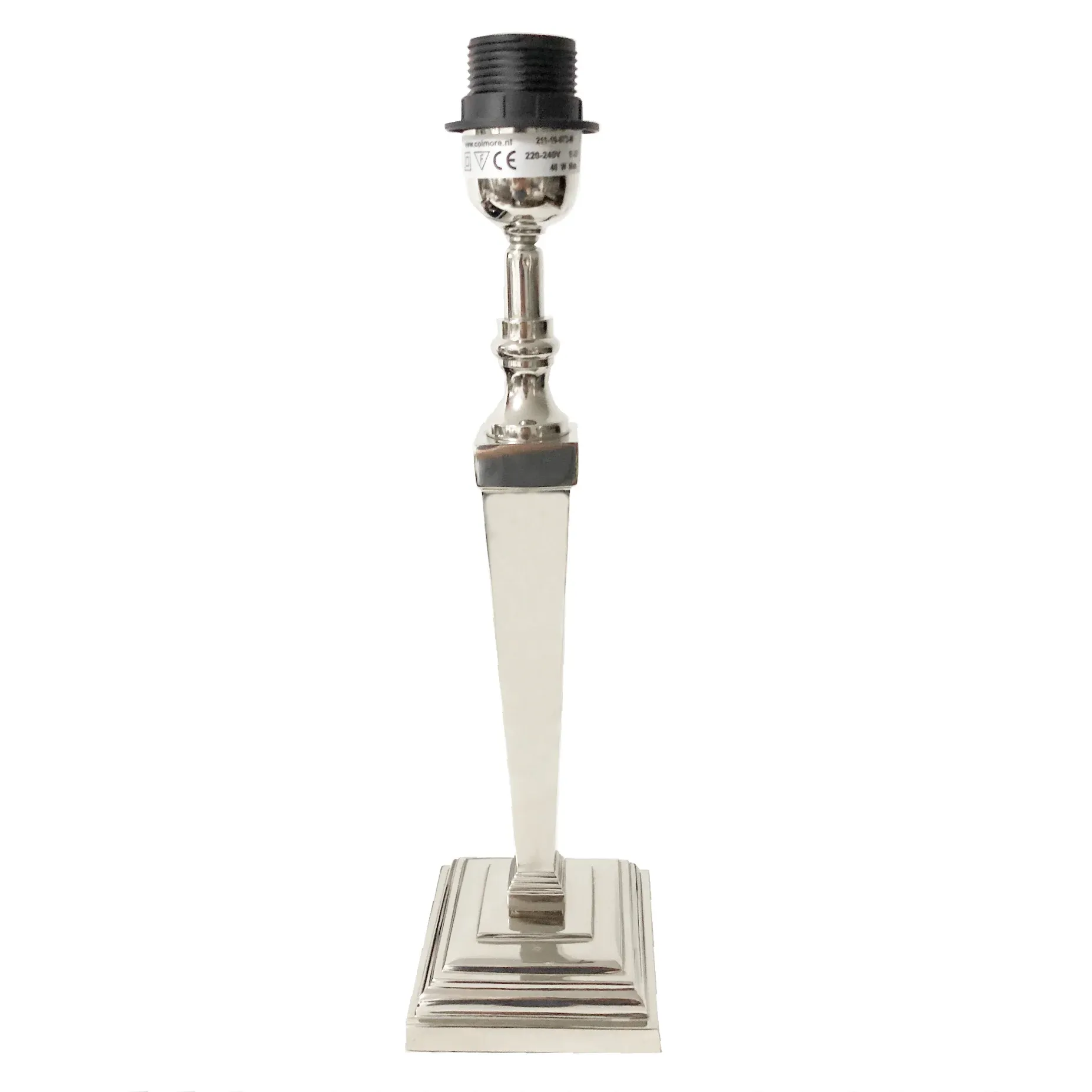 Lampenfuß silber quadratisch Aluminium 40 cm