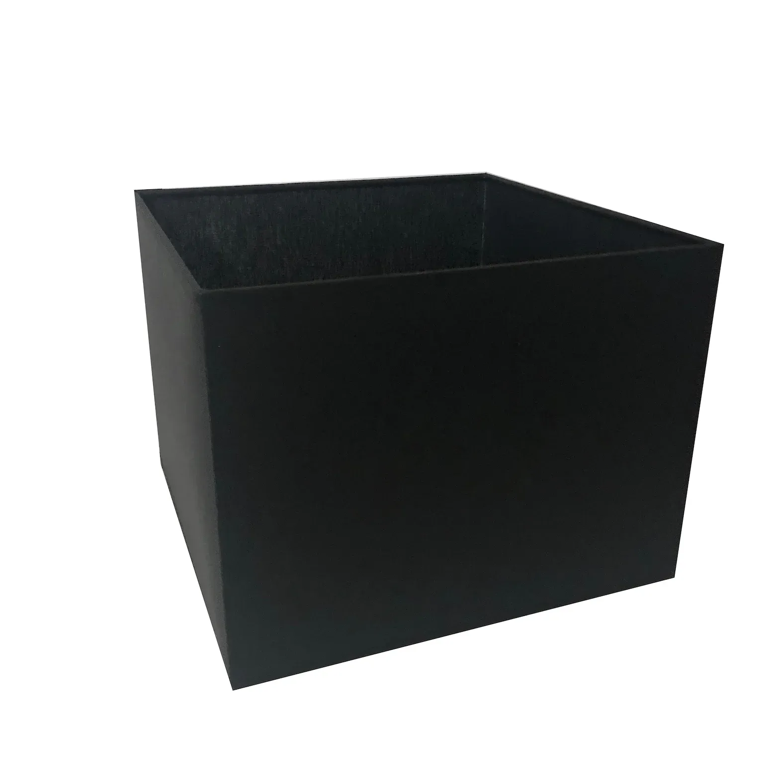Lampenschirm schwarz quadratisch Chintz-Stoff 25x25x19 cm – Bild 3