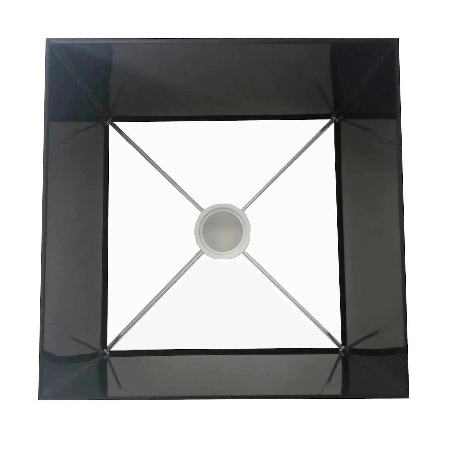 Lampenschirm schwarz quadratisch Chintz-Stoff 25x25x19 cm – Bild 4