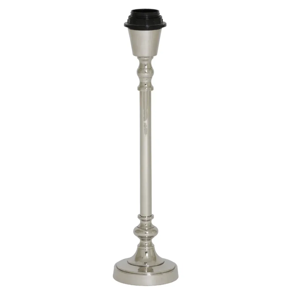 Lampenfuß silber Metall Nickel rund Basu 37 cm