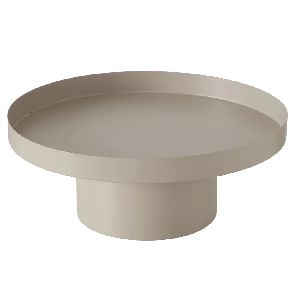 Boltze Deko-Schale Tablett auf Fuß beige taupe 35 cm