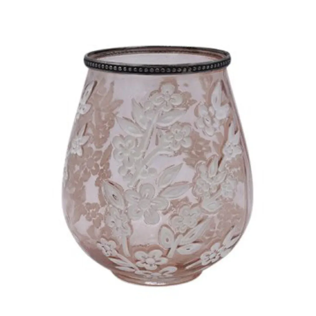 Windlicht Kirschblüte rosa weiß Glas Sakura 18 cm