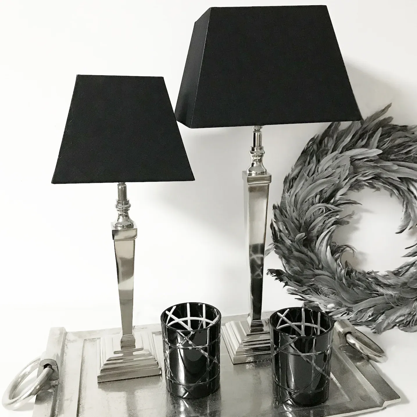 Lampenfuß silber quadratisch Aluminium 40 cm – Bild 4