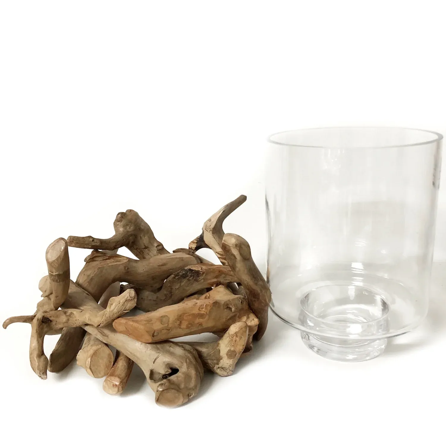 Deko-Vase Treibholz mit Glaseinsatz 41 cm – Bild 2