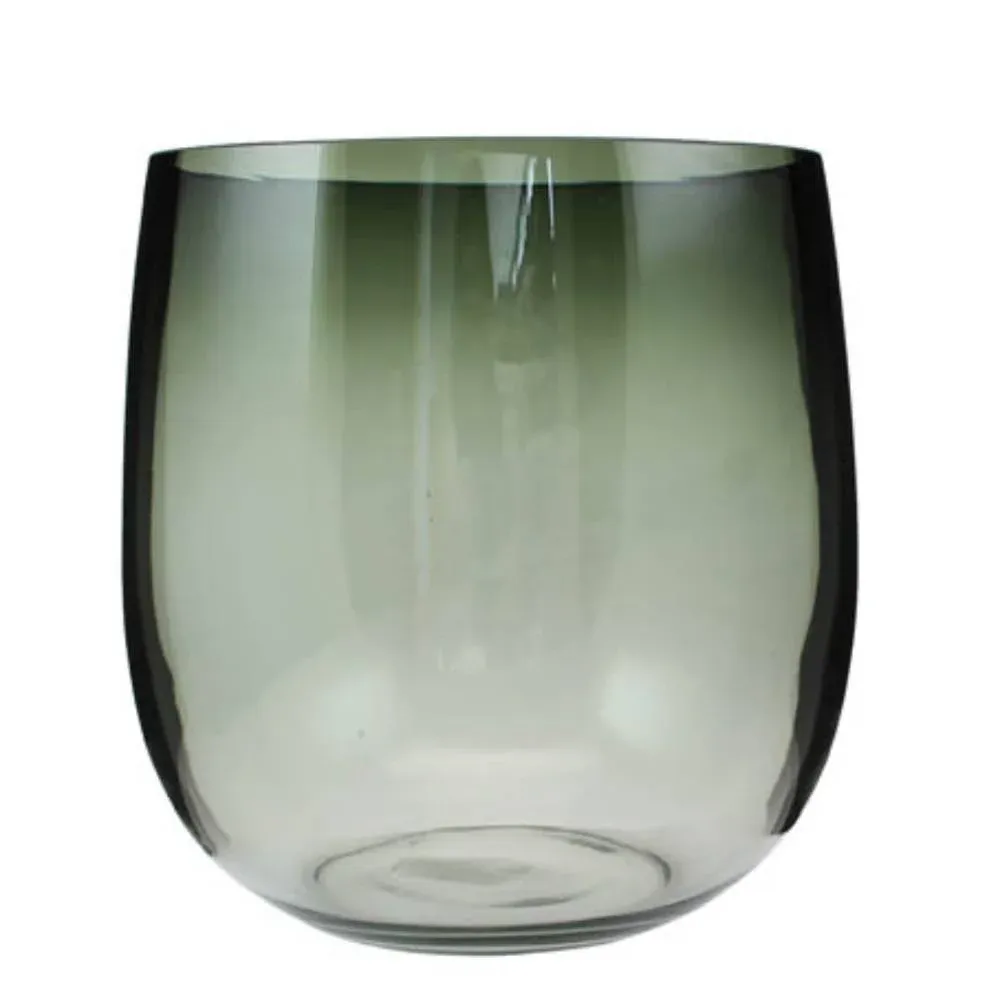 Blumenvase Vase grau schwarz Verlauf rund 20 cm