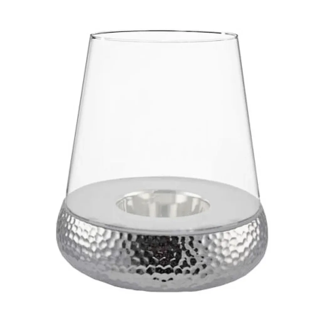 Kerzenhalter Windlicht Keramik Klarglas gehämmert 20 cm