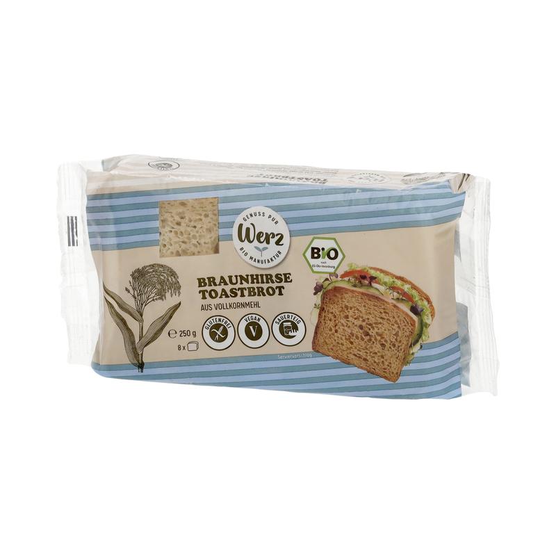 Werz – Braunhirse Toastbrot 4 Stück zu 250 g
