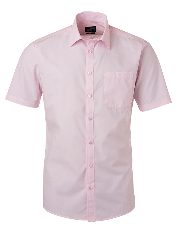 Mens Shirt Shortsleeve Poplin James & Nicholson – Bild 6