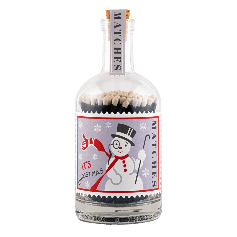 Zündhölzer Streichholzflasche „Schneemann“